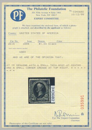 drbobstamps US Scott 261A Scarce Stamp  w/PF Cert 3