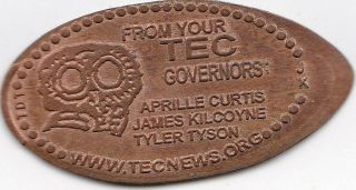 Elongated Souvenir Penny: From Your T.  E.  C.  Governors (copper) Ec 58a