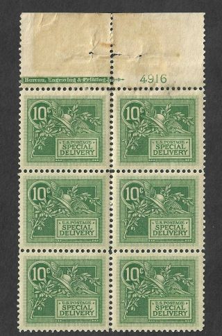 Us Special Delivery E7 Og Nh Plate Block Of 6 Cat $1000