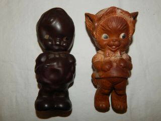 Rare Vintage Sun Rubber Susie - So - Soft Kitten And Baby Boy Doll Toys