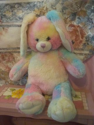 Build A Bear Plush Pastel Tiedye Rainbow Rabbit