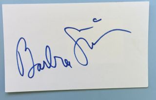 Barbra Streisand Signed 3”x5” Index Card Hit Films Funny Girl The Way We Were