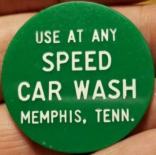 Chip Token Memphis Tennessee Speed Car Wash Good For One Car Wash Big 37.  5 Mm.