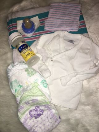 Reborn Baby Girl Or Boy Doll Hospital Set Blanket Hat Bottle Ls Shirt Diaper 2