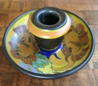 Antique Gouda 1930 Zuid Pzh Pottery Candlestick Candle Holder Signed Pico