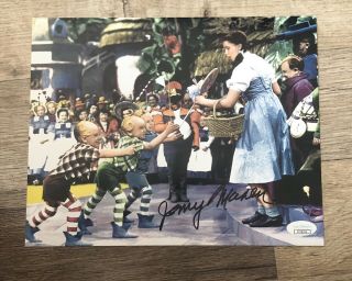 Jerry Maren Autographed 8x10 Photo Wizard Of Oz Munchkin Jsa Rare