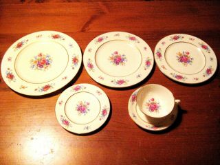 Lenox Rose J 300 6 Piece Place Setting Made In Usa 1934 - 1979