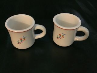(2) American Girl Doll Molly Cups/mugs Child/kid Size Pleasant Company Flowers
