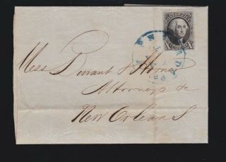 Us 2 10c Washington 1847 Issue On Cover To Orleans,  La Vf Scv $1100