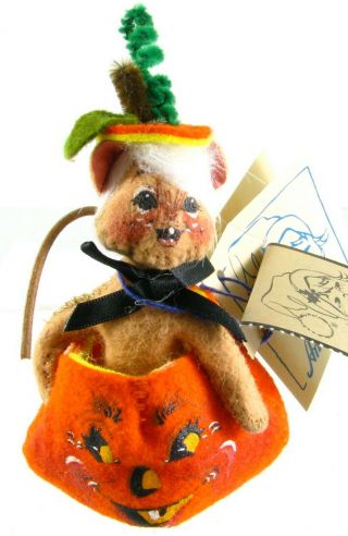1997 Annalee Dolls 3” Jack O’ Lantern Mouse With Tags