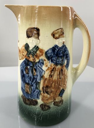 Pre 1916 Rare Roseville Pottery Usa 9.  5 " Pitcher Beer Promotion Holland Pattern