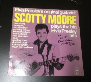 Scotty Moore Autographed Record Album Cover Signed Elvis Presley First Guitarist