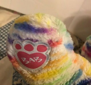 Build a Bear BAB Cat Tiger Striped Rainbow Lisa Frank Inspired Plush 16 