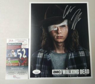 Chandler Riggs Walking Dead Carl Grimes Autograph Sign 8x10 Jsa Authenticated