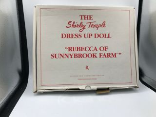 The Shirley Temple Dress Up Doll " Rebecca Of Sunnybrook Farm” Clothing