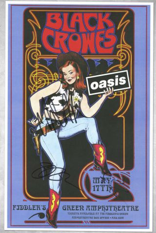 The Black Crowes Autographed Concert Poster Steve Gorman.  Chris & Rich Robinson