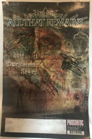 All That Remains Metal Band Real Signed This Darkened Heart 11x17 Poster