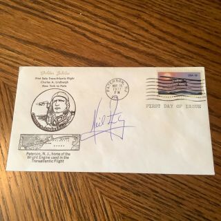 1977 Neil Armstrong Apollo 11 Signed Charles Lindbergh First Solo Flight Fdc