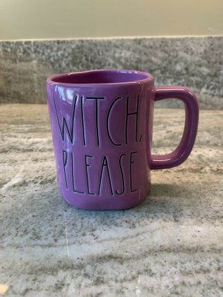 3 Rae Dunn By Magenta Purple " Witch,  Please " Halloween Mugs Rare
