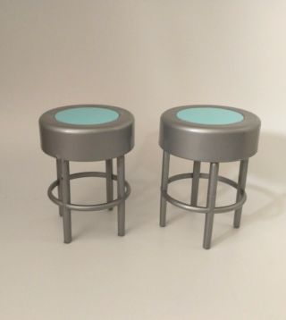 2 Bar Stools American Girl Doll Campus Food Snack Cart Replacement Accessories