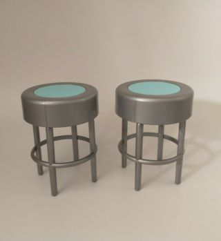 2 Bar stools American Girl Doll Campus Food Snack Cart Replacement Accessories 2