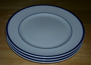 Williams Sonoma Brasserie Blue 3 Dinner Plates Japan Blue Band On White