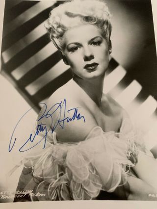 8 X 10 Betty Hutton Autograph Signed Photo