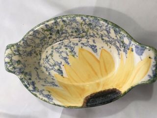 Rare Poole Pottery Vincent Sunflower England Eared Oval Serving Dish Small