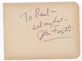 John Forsythe Signed Album Page Vintage Autographed Signature Actor