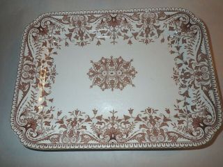 Tournay Brown Serving Platter By T&r Boote 10 " X 7 - 3/8 " Made In England