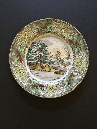 Adams England Winter Scenes “red Grouse” N.  Currier Engraving On 10 - 1/2” Plate