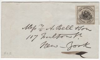Ca.  1844 American Letter Mail Co Sc 5l2 (local Post) High Valued Stamp On Cover