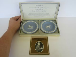 Vintage Wedgwood Jasperware George Stubbs 250th Anniversary Horse Plates W/ Box