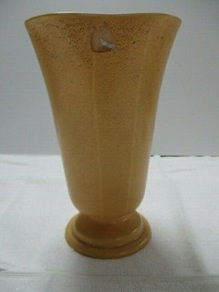 Catalina Island 10 " Tall Pottery Vase Rare Volcanic Yellow Glaze Labeled