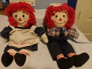 Raggedy Ann And Raggedy Andy 17 Inch Dakin Cloth Dolls