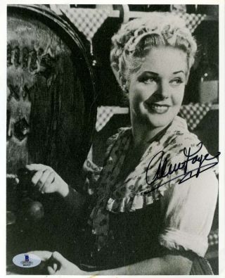 Alice Faye Bas Beckett Authentication Cert Hand Signed 8x10 Photo Autograph