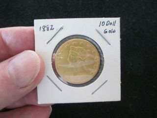 1882 Us Liberty Head $10 Ten Dollar Gold Eagle Coin