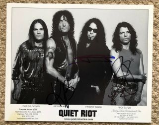 Quiet Riot Vintage B&w Promo Photo Hand Signed By All 4 Members 2001 Rock Music
