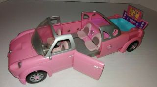2002 Polly Pocket Doll Pink Car Limo Tv & Pool Limousine Vehicle (no Fading)