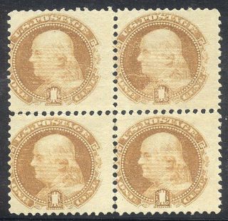 U.  S.  112 Rare Block - 1869 1c Franklin ($5,  500)