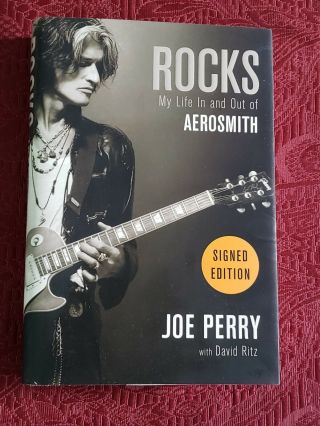 Aerosmith Joe Perry Signed Autograph Book Rocks My Life In And Out