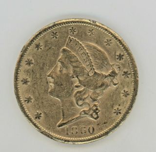 1860 - S Double Eagle $20,  Gold Coin,  Great Coin
