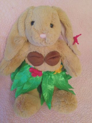 Build A Bear Brown Bunny Rabbit W/ Floppy Ears Hawaiian Outfit 12 "
