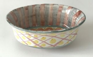 Mackenzie Childs Victoria And Richard Rose Cottage Oval Bowl 1991 Scarce