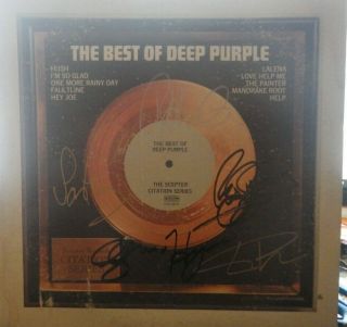 Deep Purple Fully Signed Best Of Album Certificate