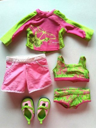American Girl 2006 Goty Jess Two In One Kayaking Outfit Swimsuit Rashguard