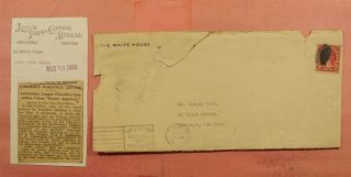 1923 President Warren Harding Signed Letter,  Front White House Washington Dc