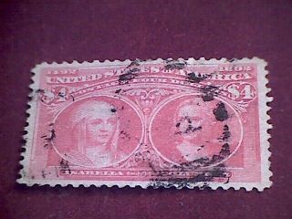 U.  S.  Stamp Scott 244 (verified) Light Red 1893 Great Deal