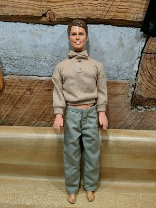 Vintage 1968 Mattel Ken Doll With Brown Hair Blue Eyes Clothes Soft Head