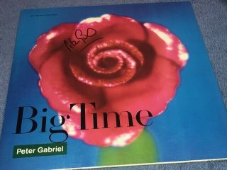 Genesis Peter Gabriel Signed Autographed Big Time Album Lp
